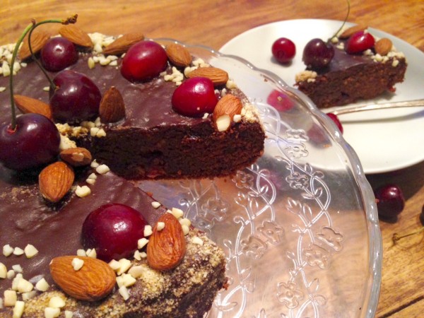 Chocolate Almond and Cherry Rum Cake