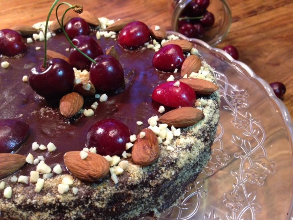 Chocolate Almond and Cherry Rum Cake